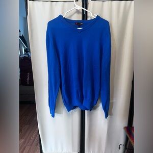 Express Men's V-Neck Sweater in Bright Blue